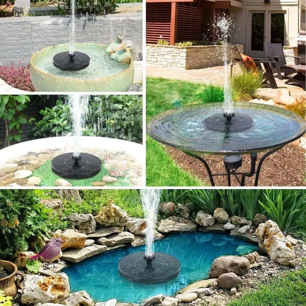 Energy-saving Solar Fountain Pump Waterproof Versatile Floating Solar Powered Water Fountain with 6 Interchangeable Nozzles
