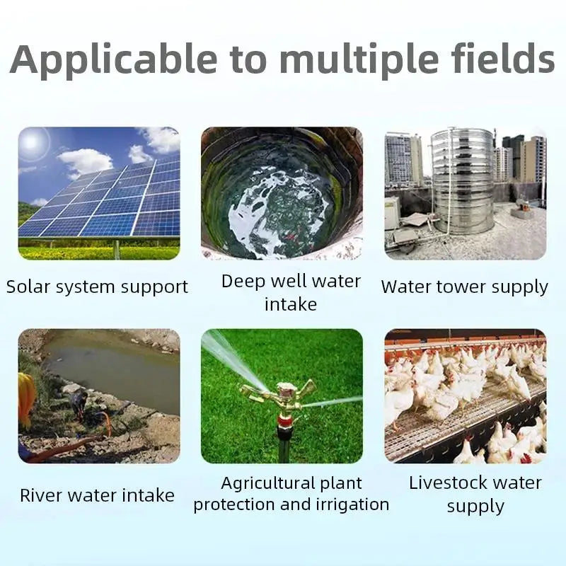 Solar Energy Submersible Pump 12V 24V 70m Lift High Flow 6L/min Mini Deep Well Water Pump Household Farm Water Supply Pump