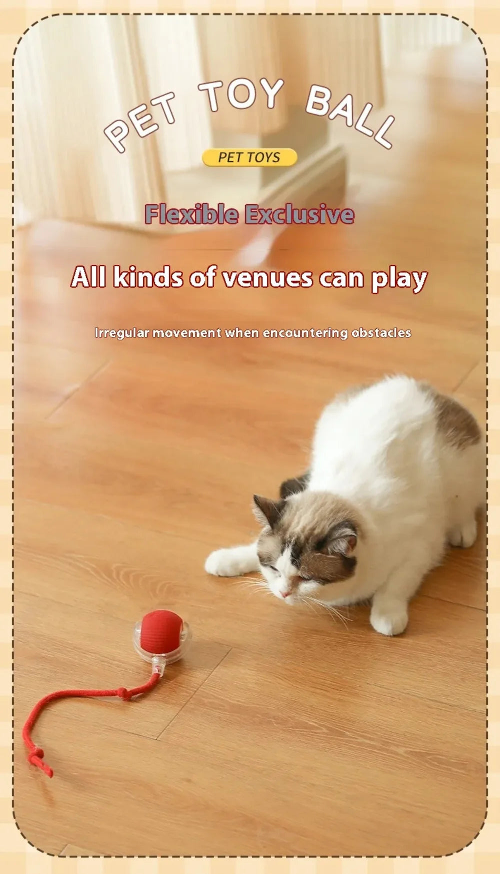 Cat Interactive Ball Toys Automatic Rolling Ball Faux Tail Rechargeable Smart Pet Electronic Toy Dog Cat Training Imitate Mouse