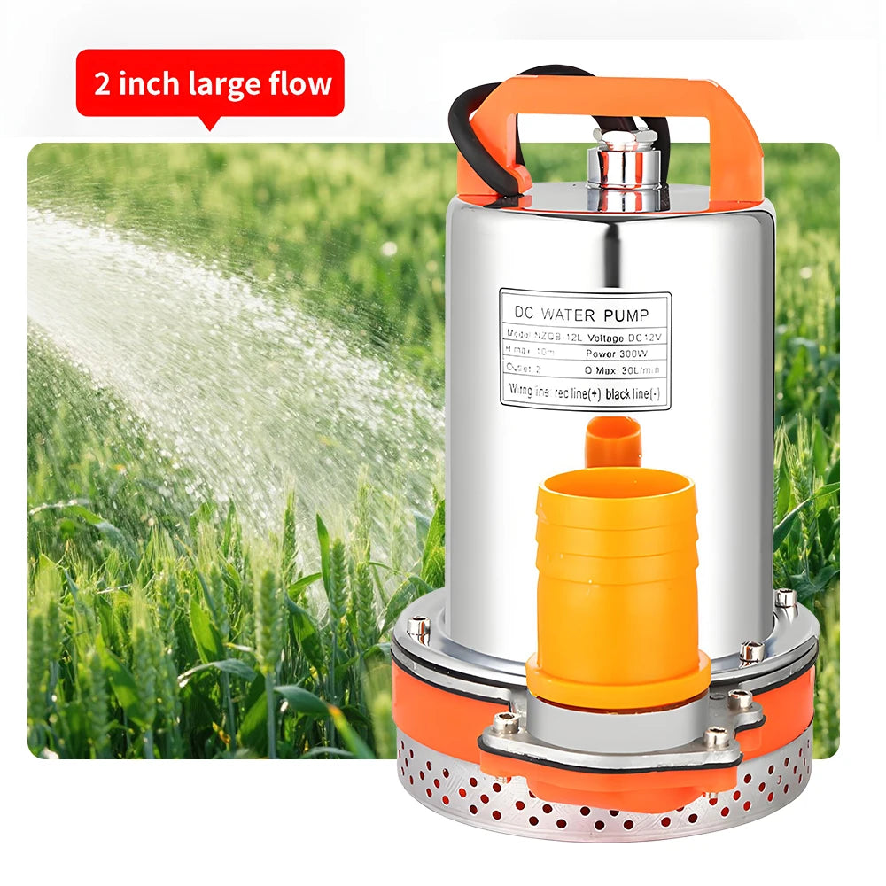 12V/24V DC Submersible Pumps 2 inch Solar Water Pump High Head High Flow Solar Water Pump Home Vegetable Gardening Water Pump