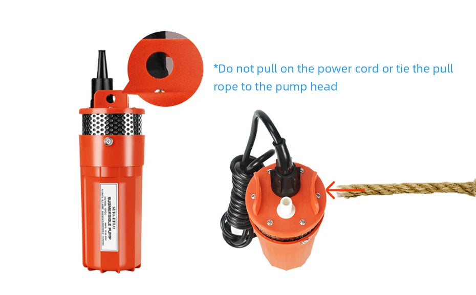 Solar Energy Submersible Pump 12V 24V 70m Lift High Flow 6L/min Mini Deep Well Water Pump Household Farm Water Supply Pump