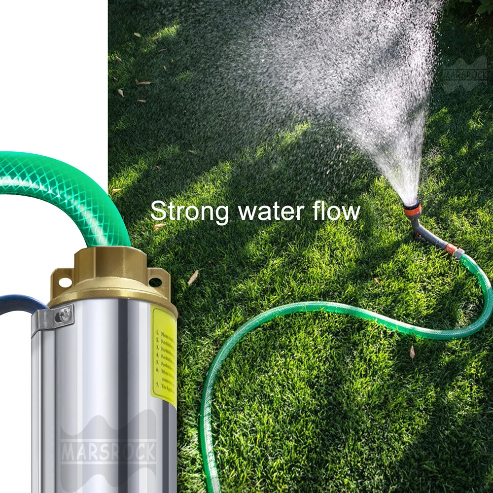 750W Solar DC48V Brushless Screw Water Pump With Built In Controller Max Water Flow 2000Liter/Hour Solar Deep Well Pump