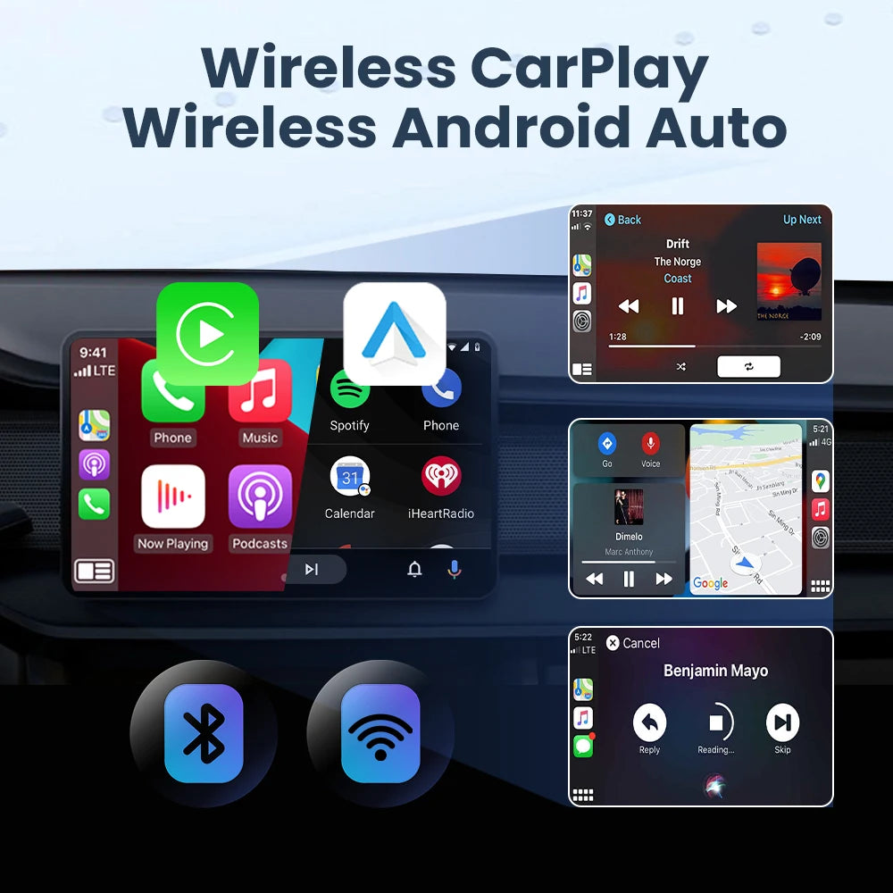 Wireless CarPlay Android Auto Adapter Mini Box Bluetooth 5.0 5Ghz Wifi Wireless Android Auto Connection Car Intelligent Systems