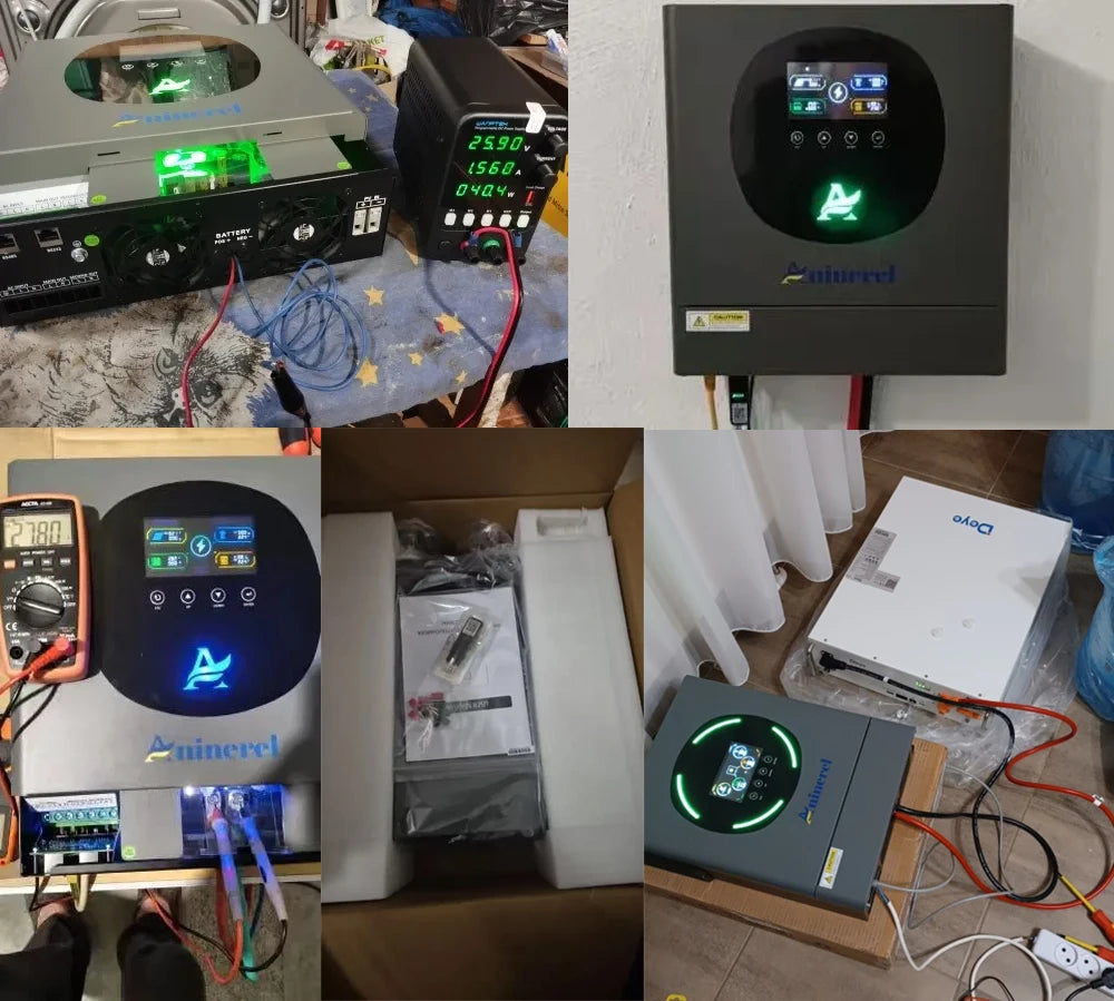 Aninerel Hybrid Solar Inverter MPPT 2KW 4.2KW 6.2KW 11KW 12V 24V 48V LCD Display Pure Sine Wave 220V Home PV Inverter With WIFI