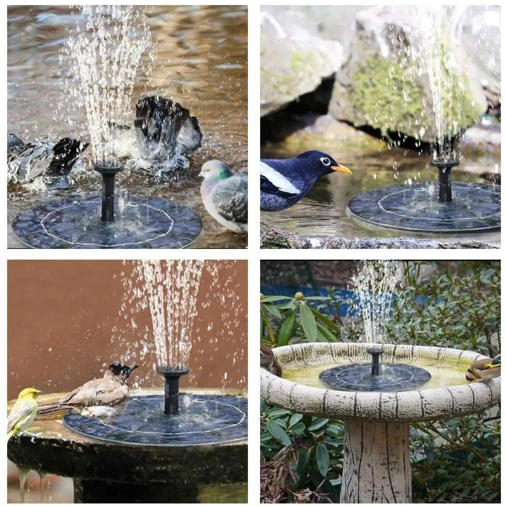 Energy-saving Solar Fountain Pump Waterproof Versatile Floating Solar Powered Water Fountain with 6 Interchangeable Nozzles