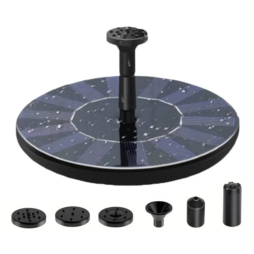 Energy-saving Solar Fountain Pump Waterproof Versatile Floating Solar Powered Water Fountain with 6 Interchangeable Nozzles