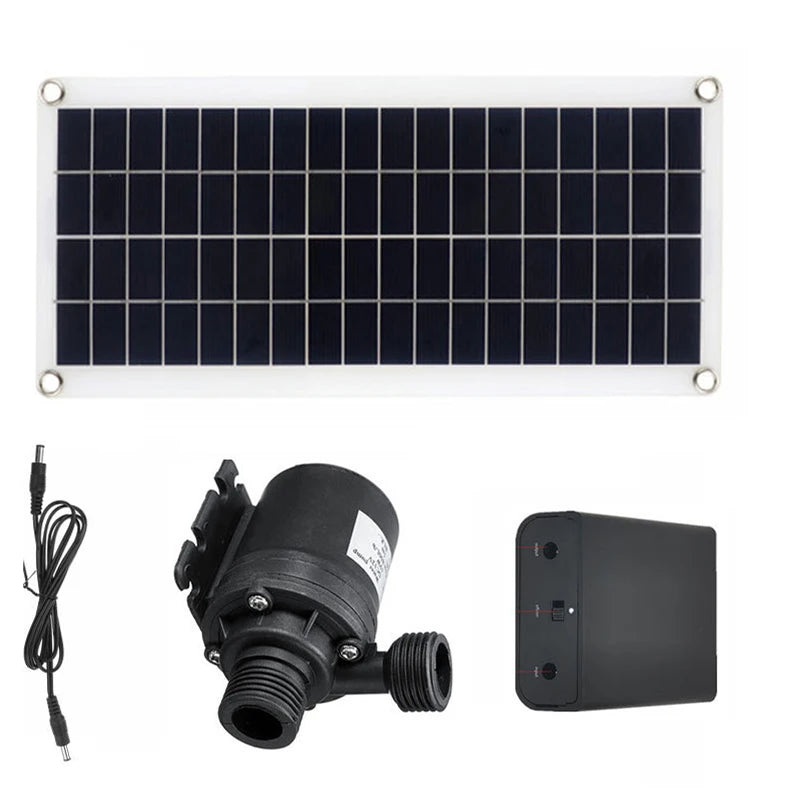 500W 800L/H Solar Panel Water Pump Charging Fountain Power Bank 12V Motor Solar Kit Garden Pond Solar Energy