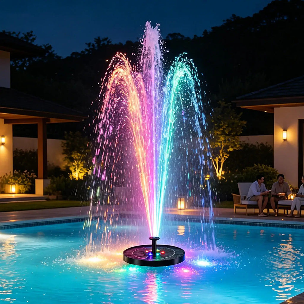 Solar Water Fountain Pool Pond Waterfall Fountain Garden Decoration Outdoor Bird Bath Solar Powered Floating Water Pump